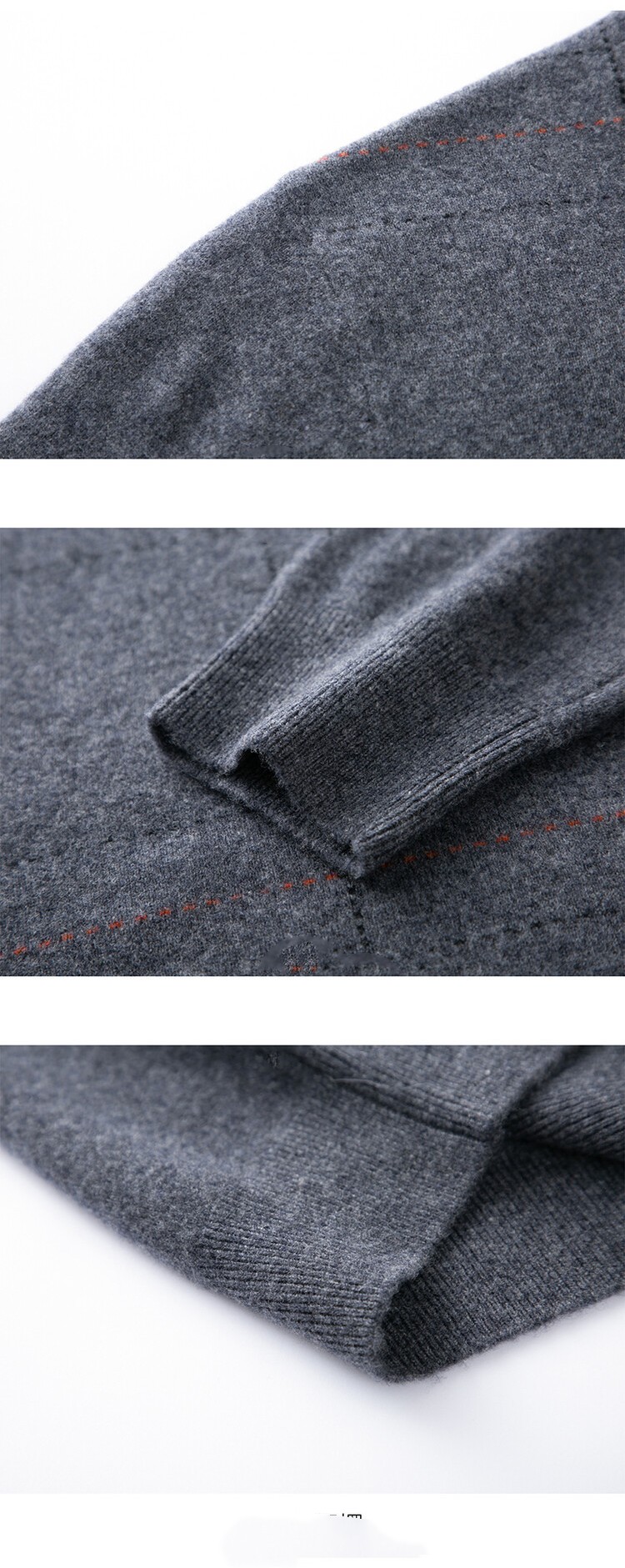 Men's Padded Semi-turtleneck Pure Wool Coat Image 3