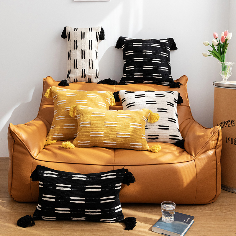 Bohemian Fringe Lines Pillow Cover Image 5