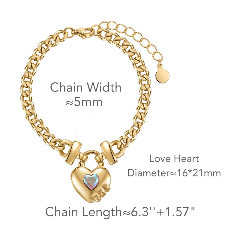 Heart-shaped Lock Pendant Bracelet