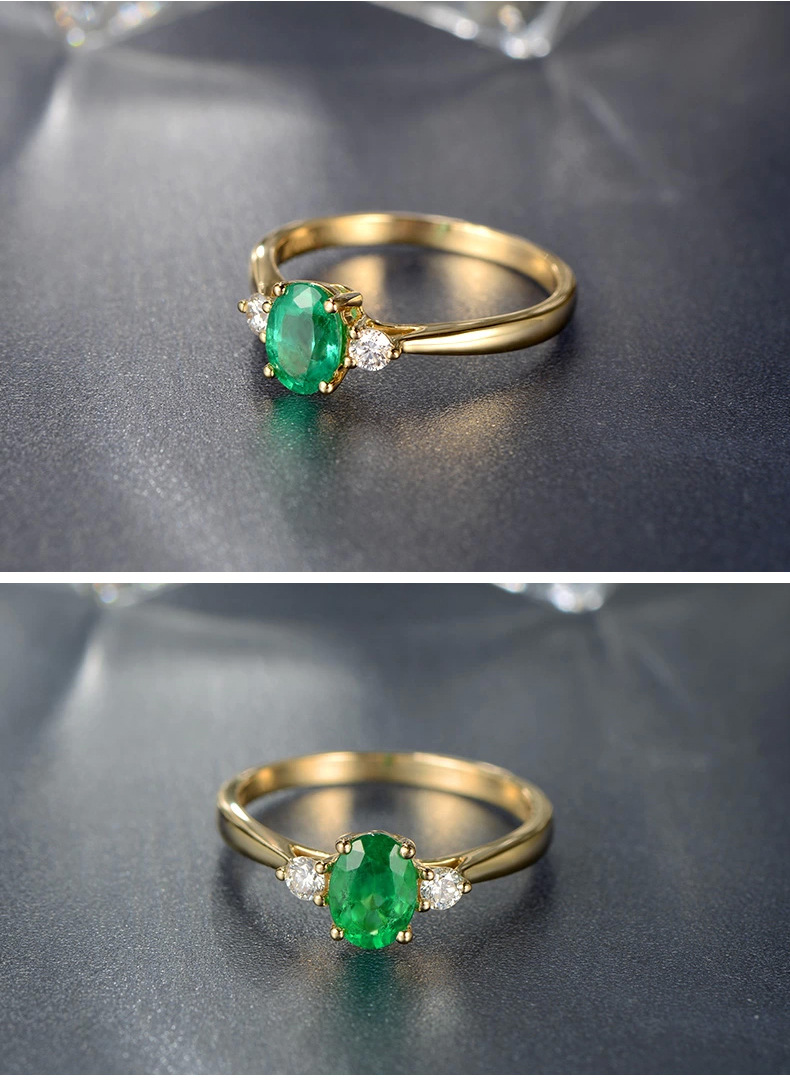 Vintage Gold Imitation Emerald Ring 3