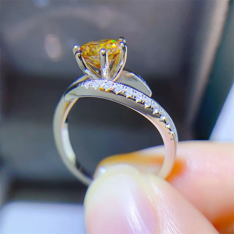 Moissanite Ring Side View