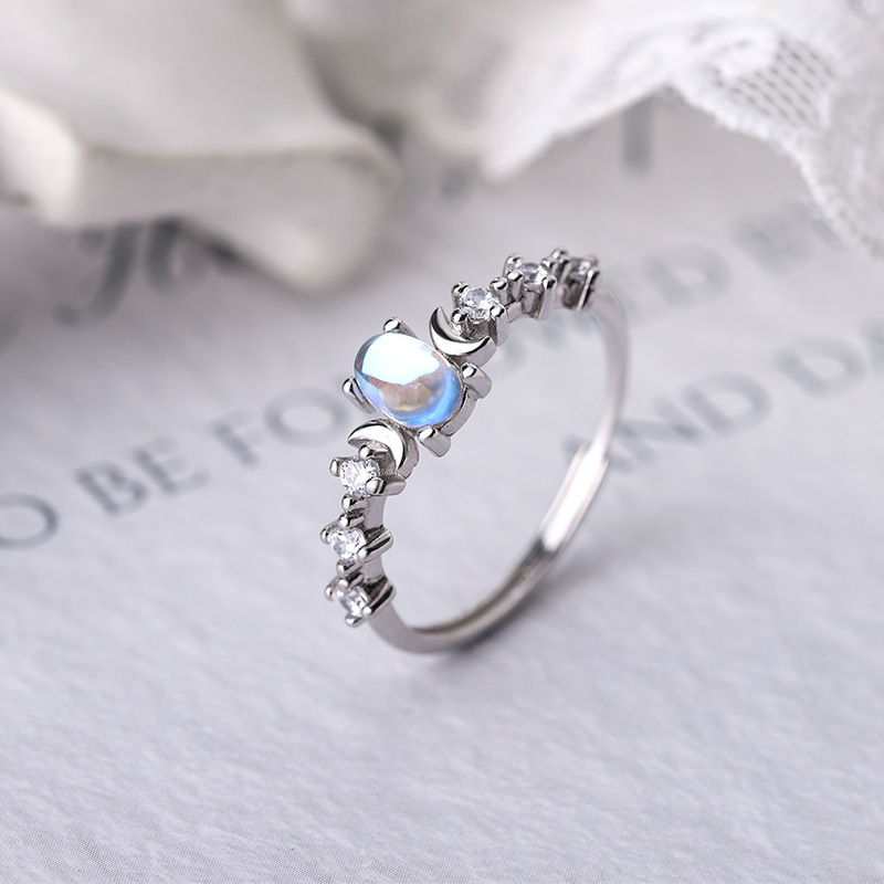 S925 Sterling Silver Moonstone Ring Image 1