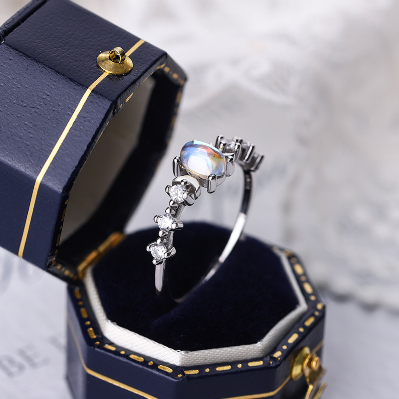 S925 Sterling Silver Moonstone Ring Image 4