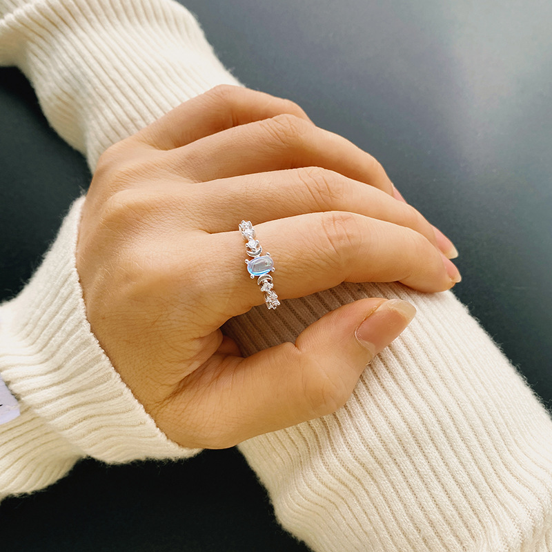 S925 Sterling Silver Moonstone Ring Image 6
