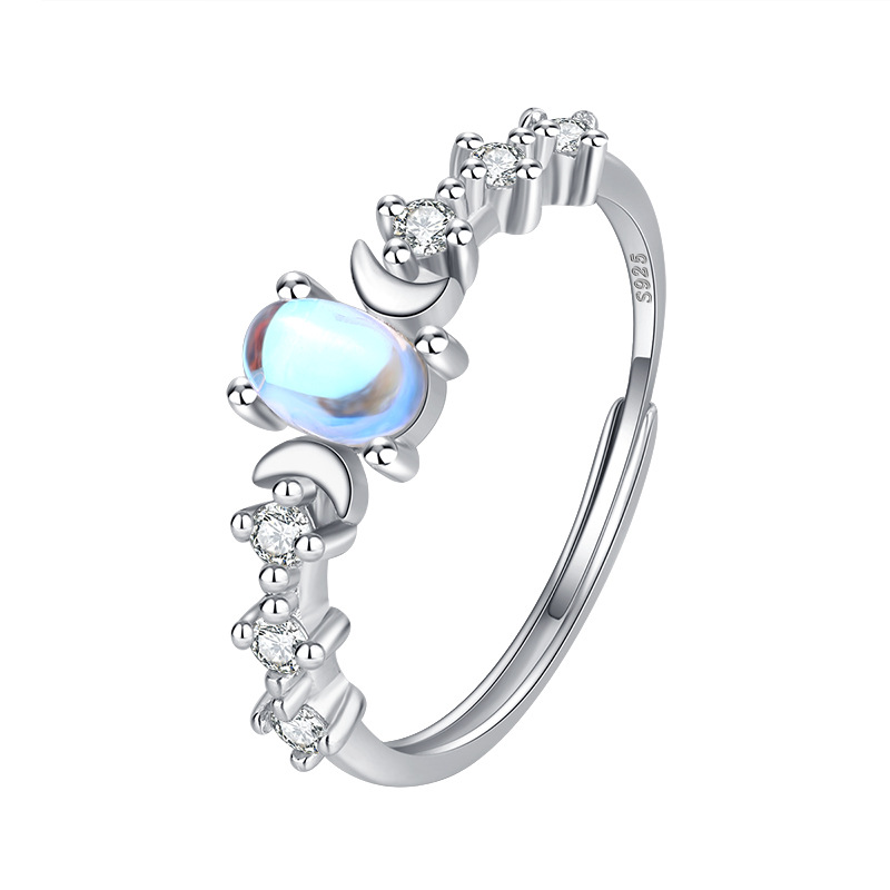 S925 Sterling Silver Moonstone Ring Image 3
