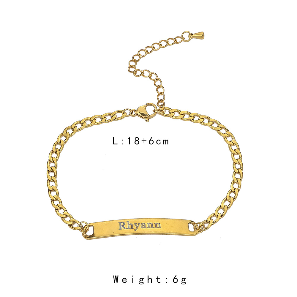 Customized Nameplate Bracelet - Gold