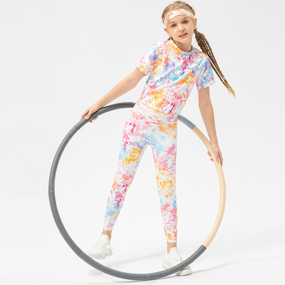 Girls' Tight Trousers Graffiti Printing Running