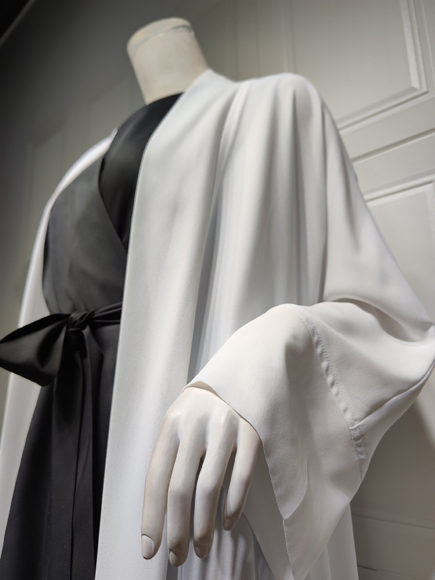 Muslim Cardigan Coat Chiffon Patchwork