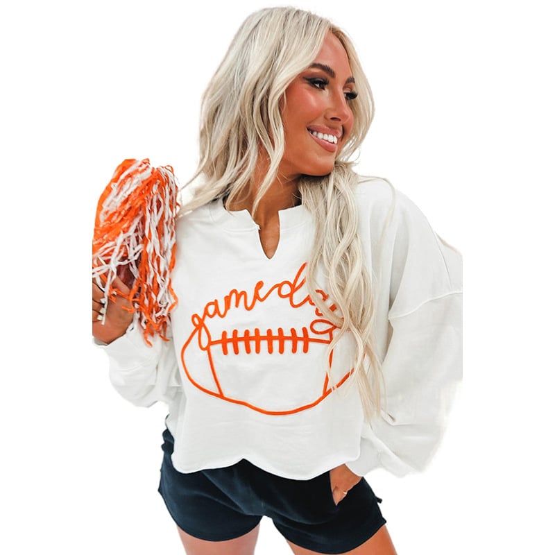 Fashion Short Long Sleeve Top White