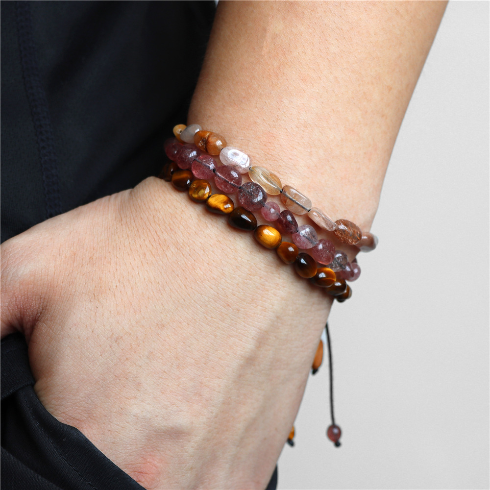 Natural Stone Traveling Irregular Beads Woven Bracelet 6