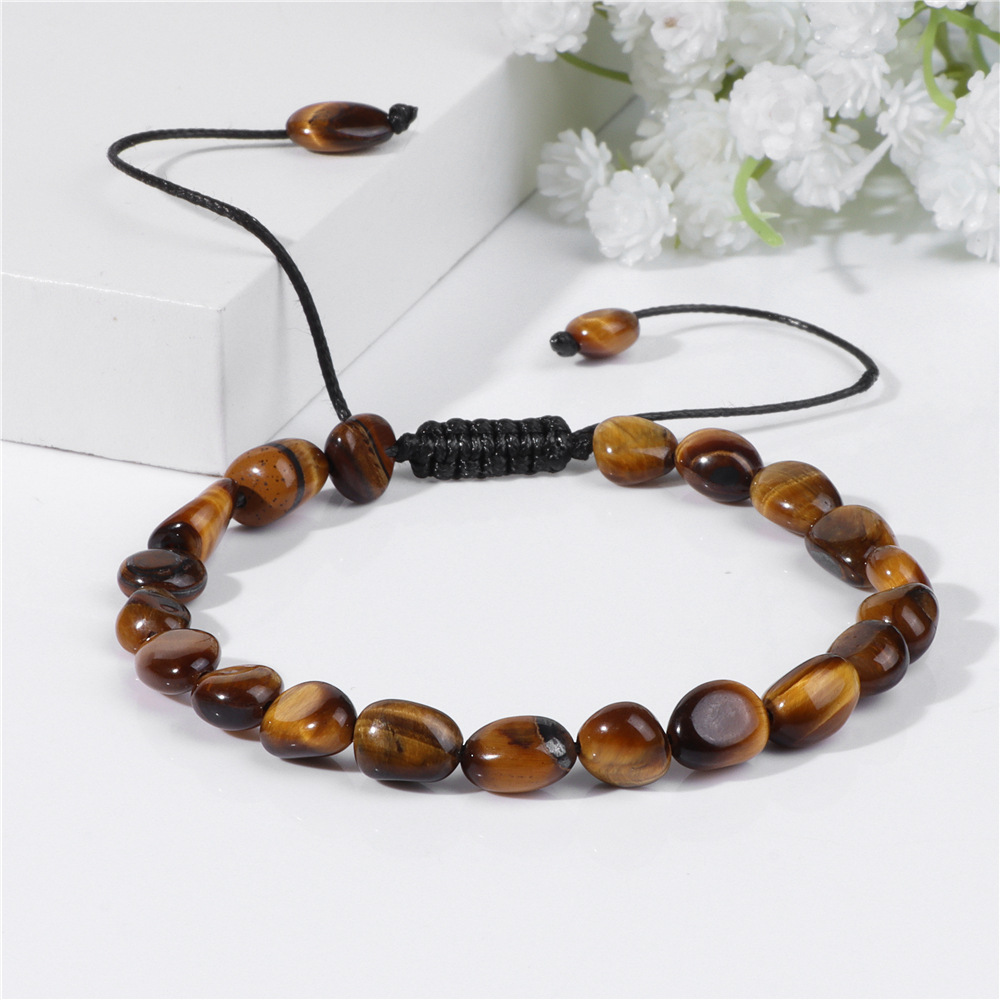 Natural Stone Traveling Irregular Beads Woven Bracelet 5