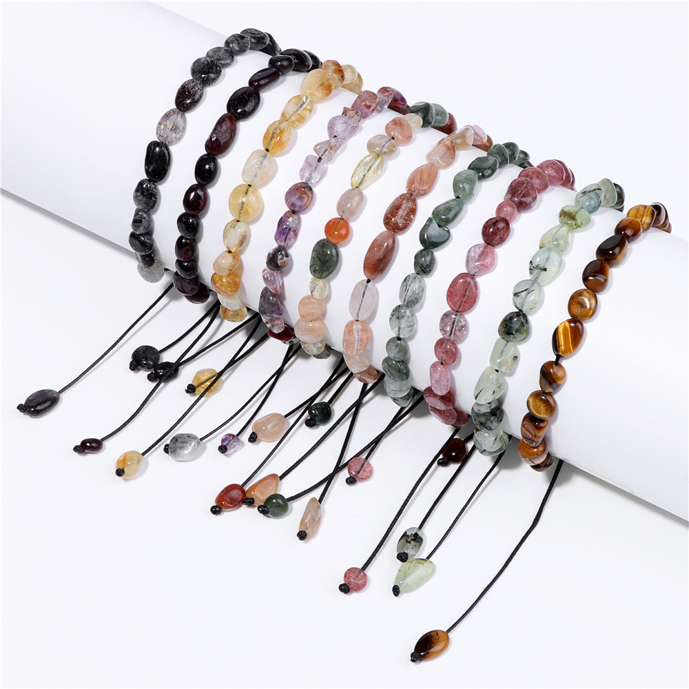 Natural Stone Traveling Irregular Beads Woven Bracelet 1