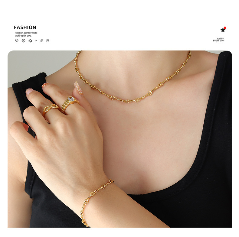Copper Material Ring Buckle Necklace Bracelet 3