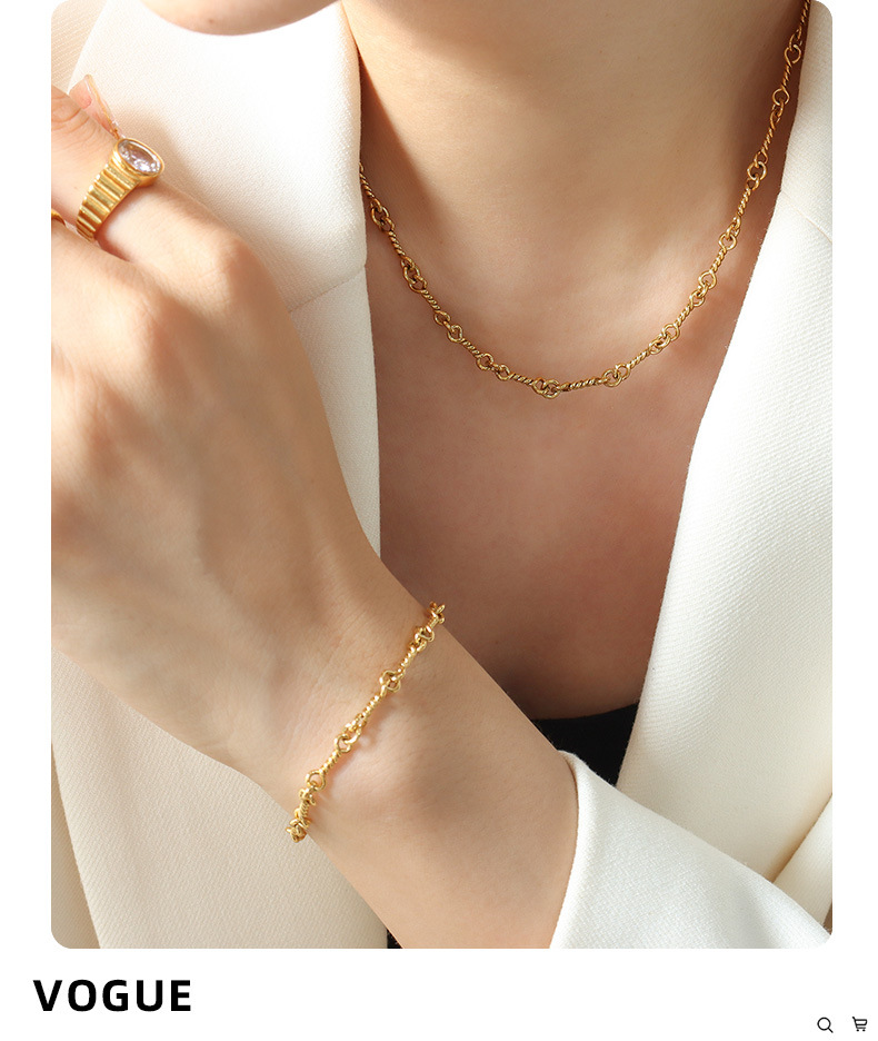 Copper Material Ring Buckle Necklace Bracelet 6