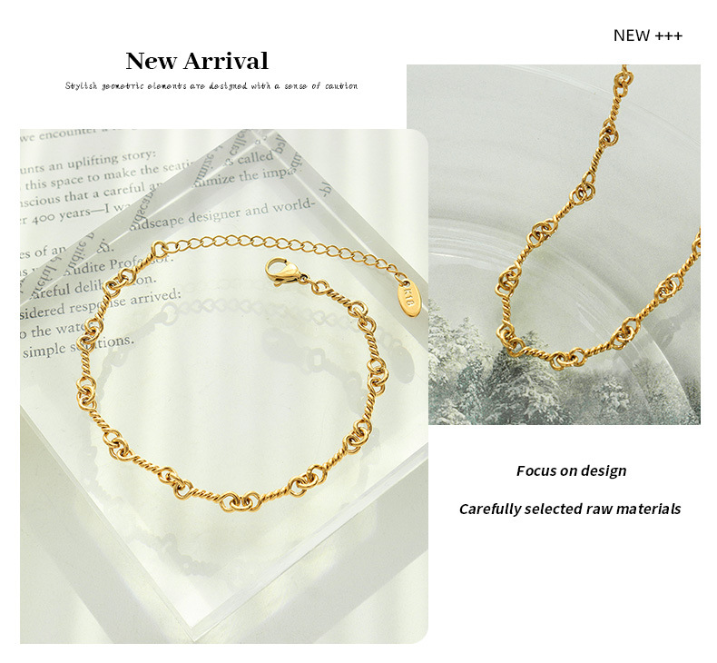 Copper Material Ring Buckle Necklace Bracelet 2