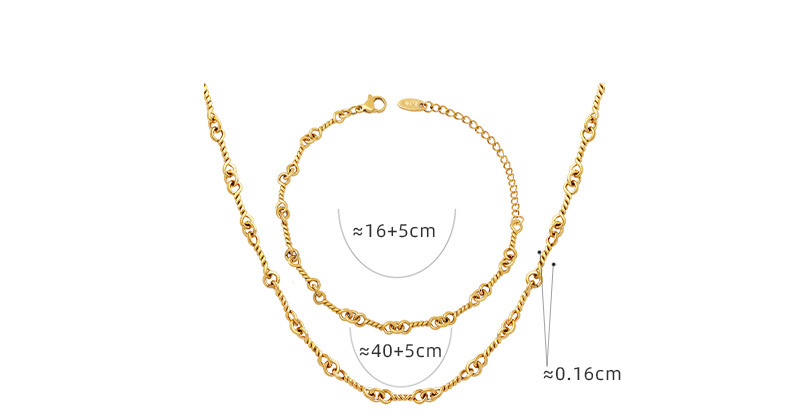 Copper Material Ring Buckle Necklace Bracelet 4