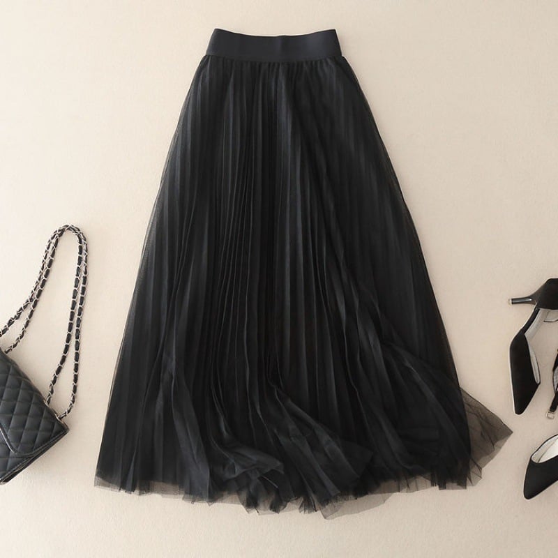 Pleated Mesh Skirt 3