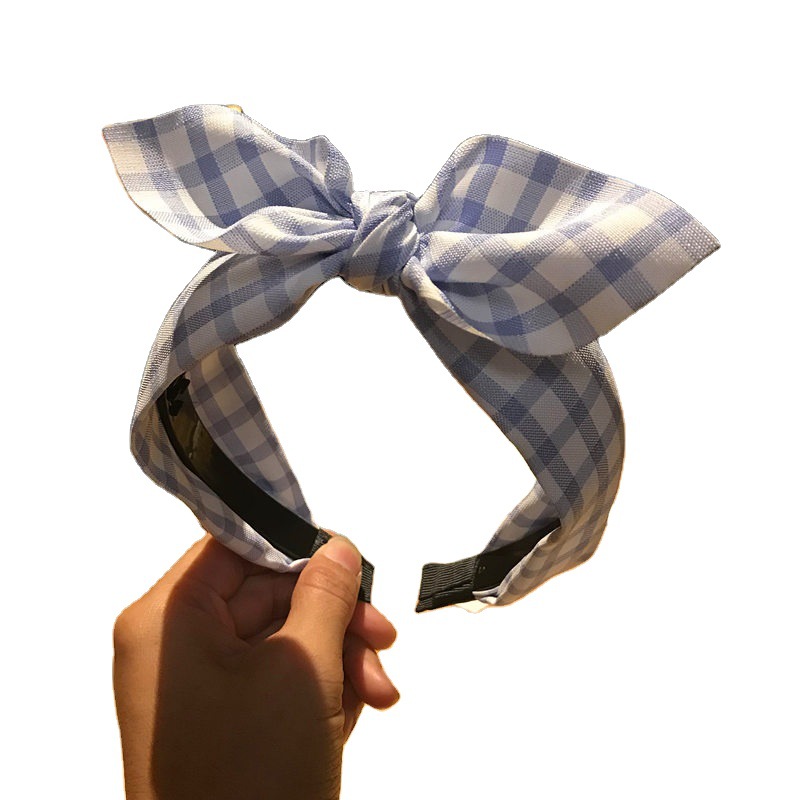 Plaid Knot Headband Pink