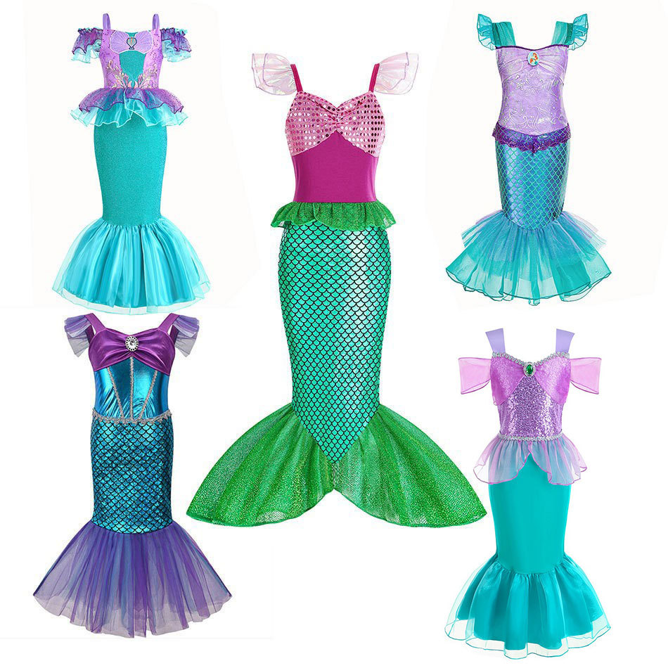 Group of Kids in Mermaid Dresses