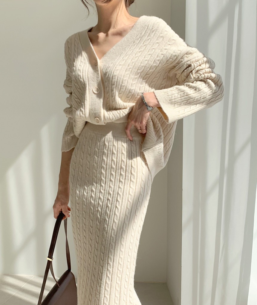 Fashionable Knitted Dress Sweater - Blue