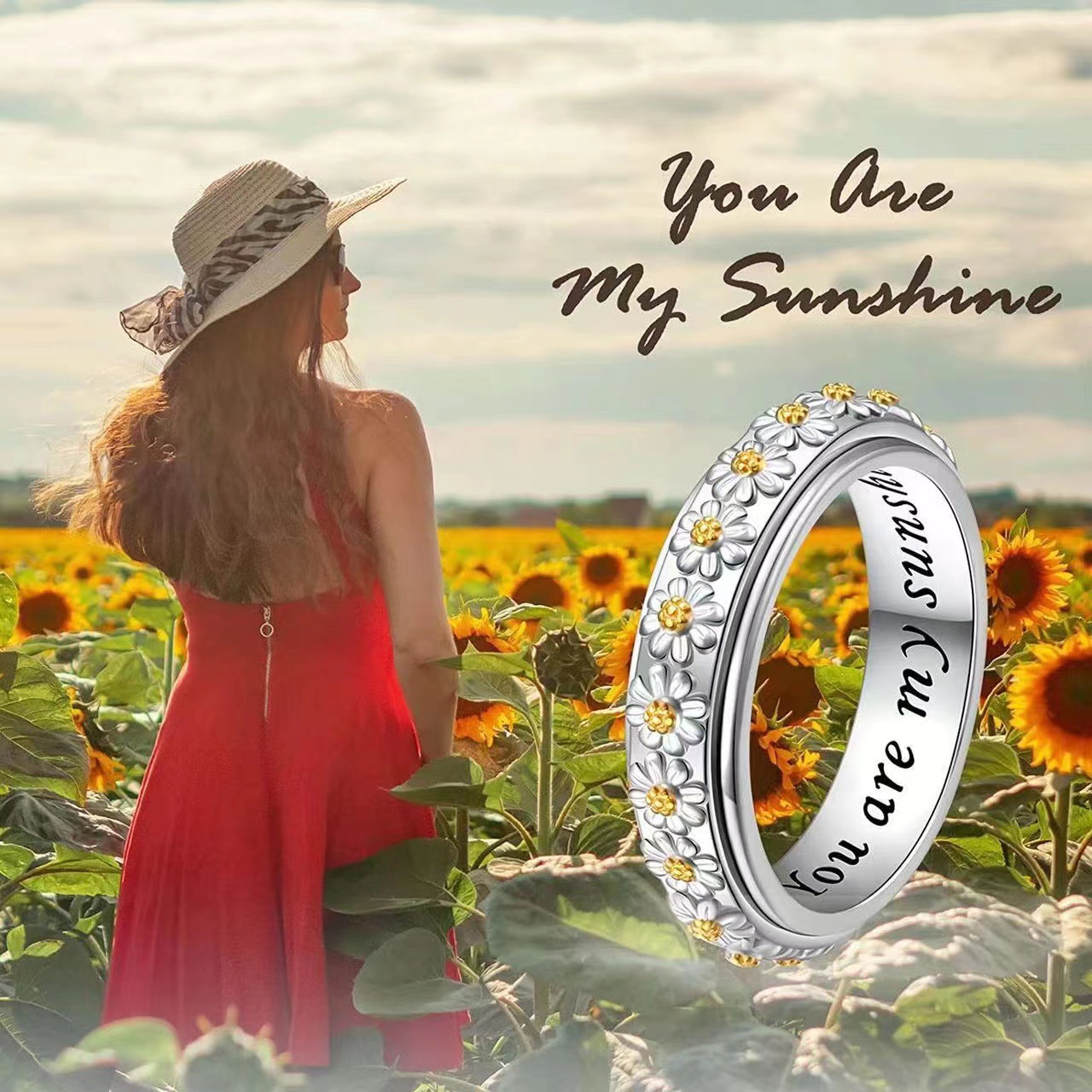 Rotatable Ring - Flower Design