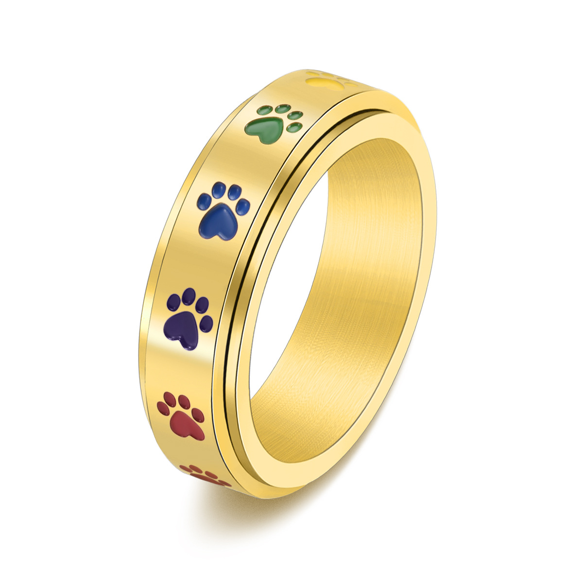 Rainbow Stainless Steel Rotatable Ring - Image 5