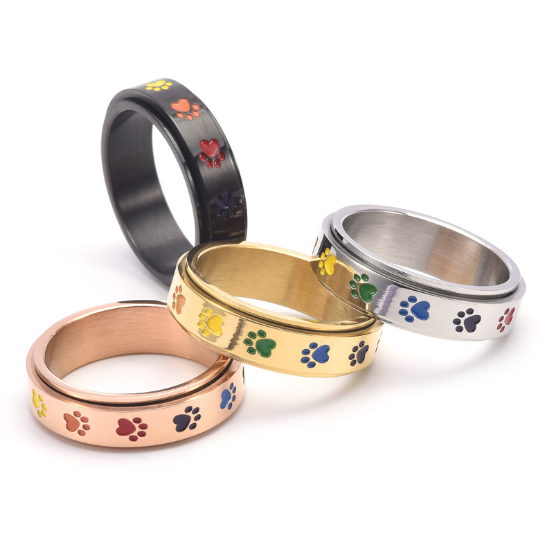 Rainbow Stainless Steel Rotatable Ring - Image 1