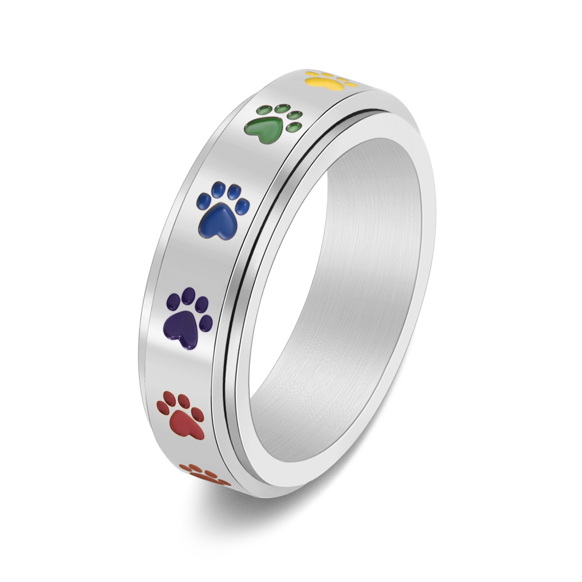 Rainbow Stainless Steel Rotatable Ring - Image 3