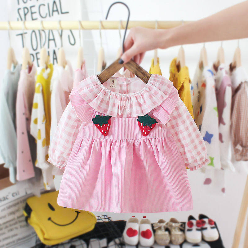Check Long Sleeve Dress for Children