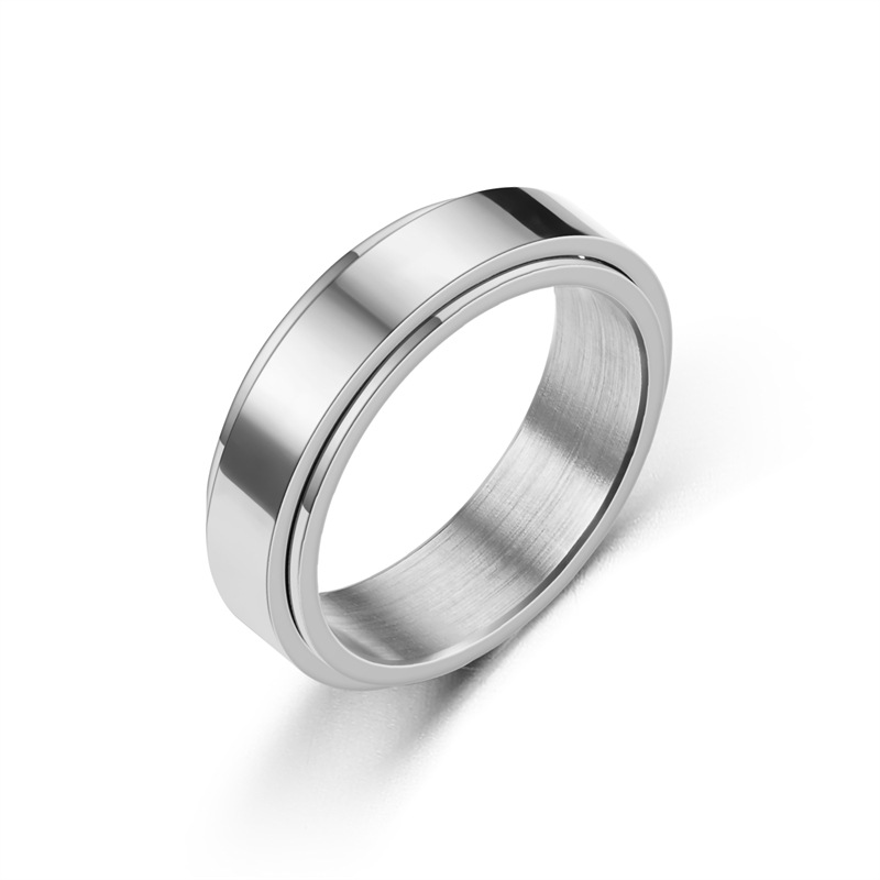 Rotating Titanium Steel Simple Bracelet Ring - Image 6