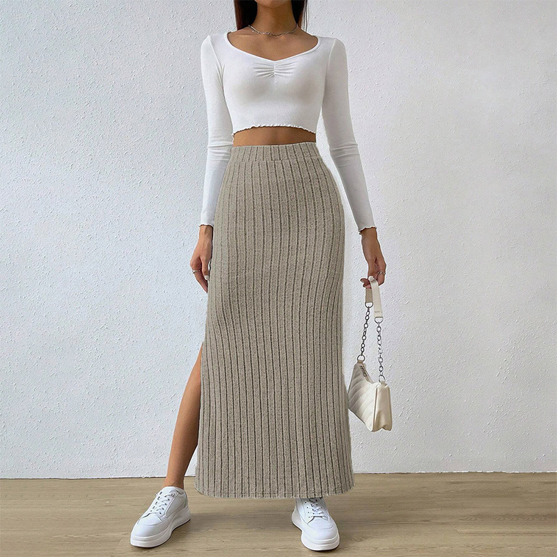 Slit Long Sheath Skirt - Image 7