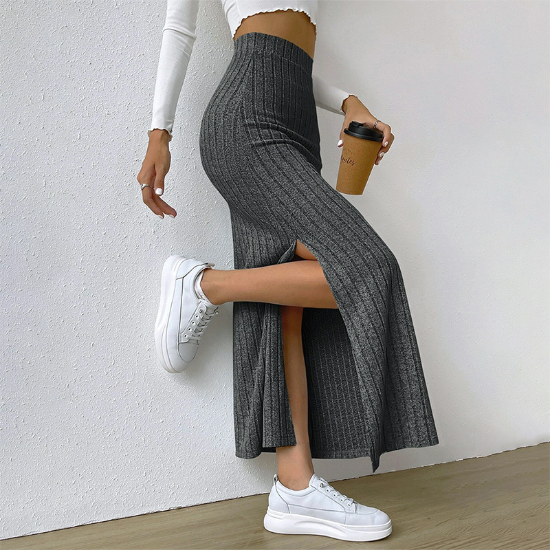 Slit Long Sheath Skirt - Image 4