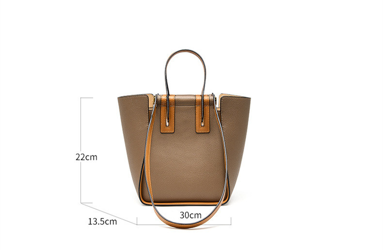 Color Block Leather Handbag - Image 1
