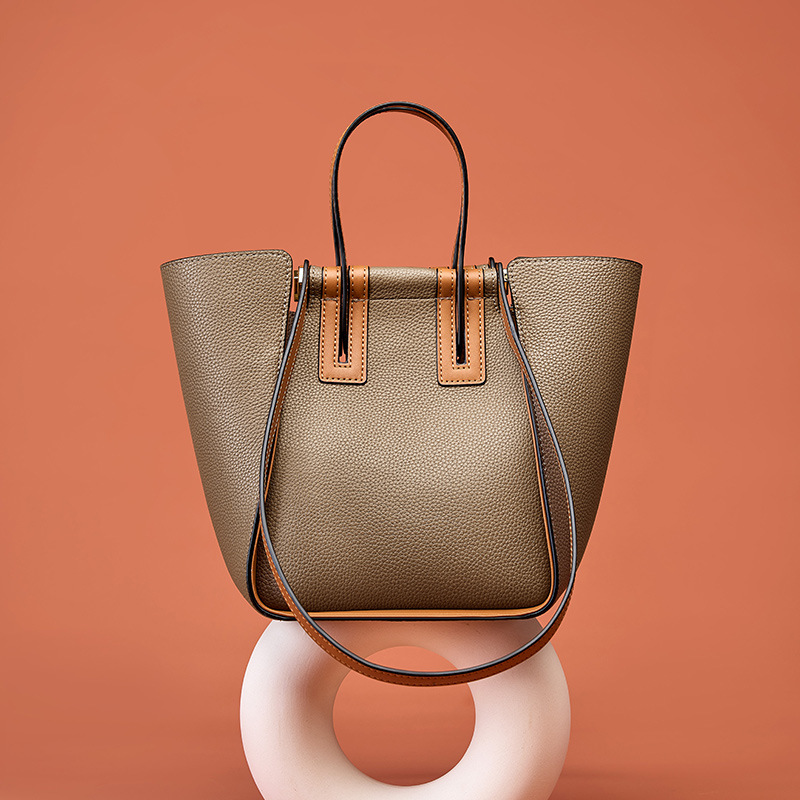 Color Block Leather Handbag - Image 3