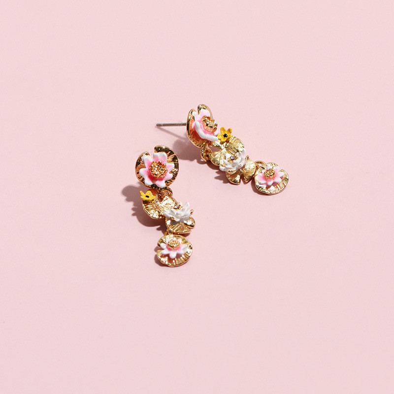 Water Lily Lotus Leaf Earrings 4