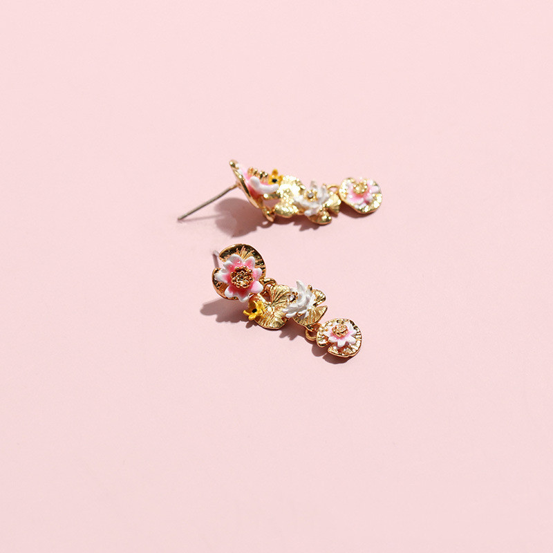 Water Lily Lotus Leaf Earrings 3