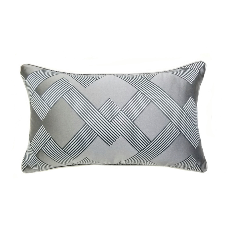 Imagen 5 del Cojín Clásico Jacquard Geométrico en Gris Oscuro