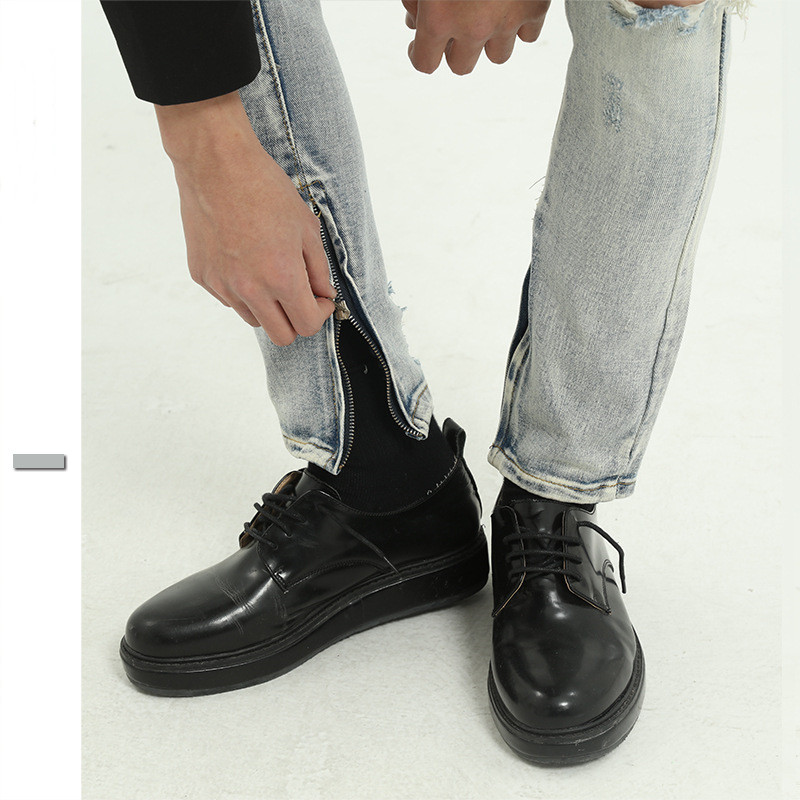 Light Blue Big Ripped Jeans - Image 6