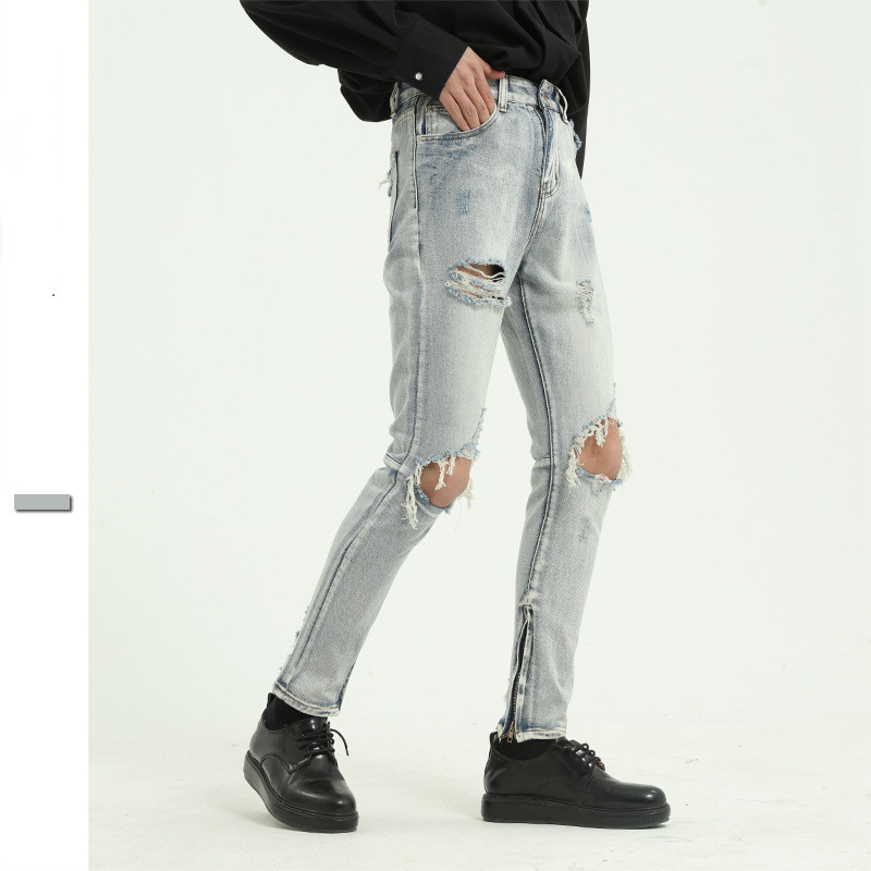 Light Blue Big Ripped Jeans - Image 5
