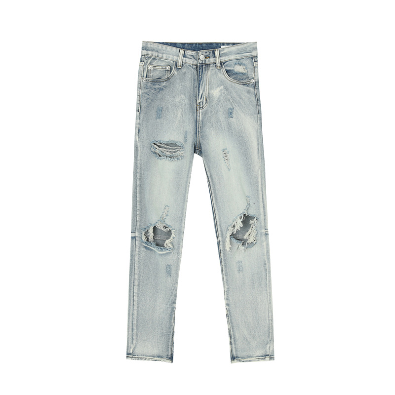 Light Blue Big Ripped Jeans - Image 2