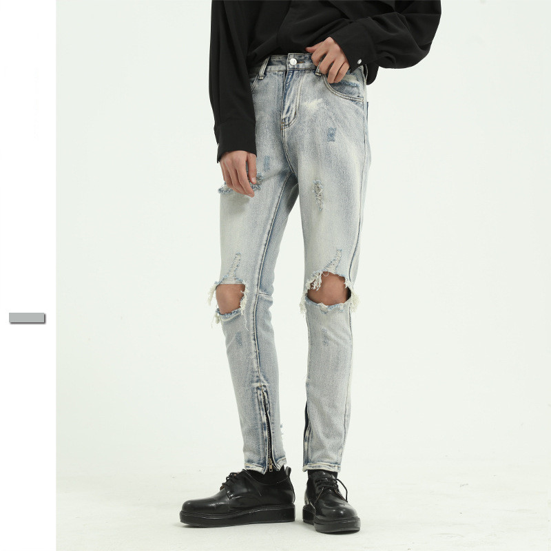 Light Blue Big Ripped Jeans - Image 1