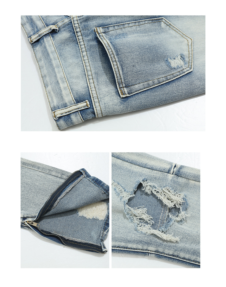Light Blue Big Ripped Jeans - Image 4