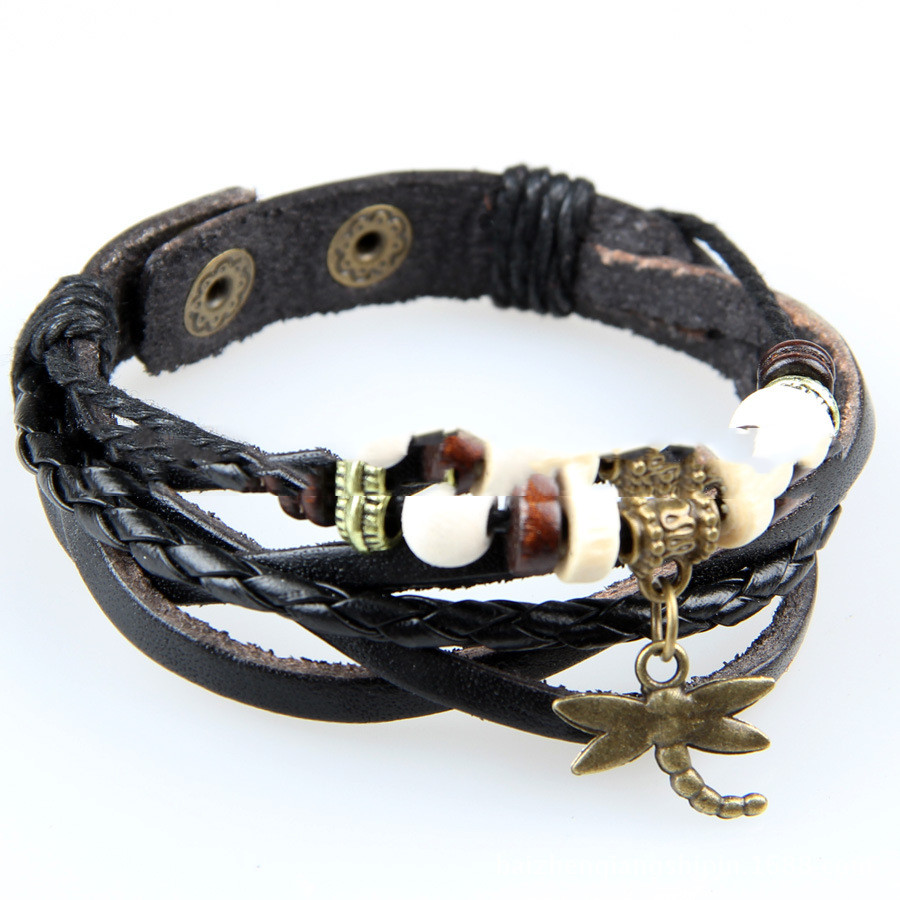Brown Wax Rope Leather Bracelet