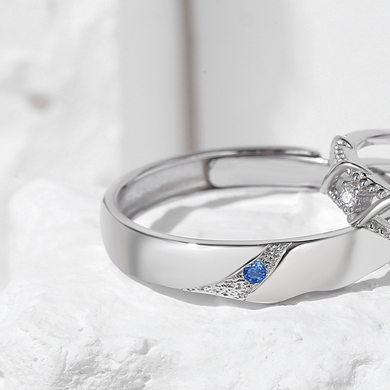 Couple Rose Sterling Silver Ring 2