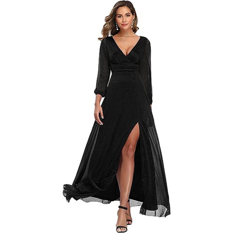 V-neck Long Sleeve Dress 6