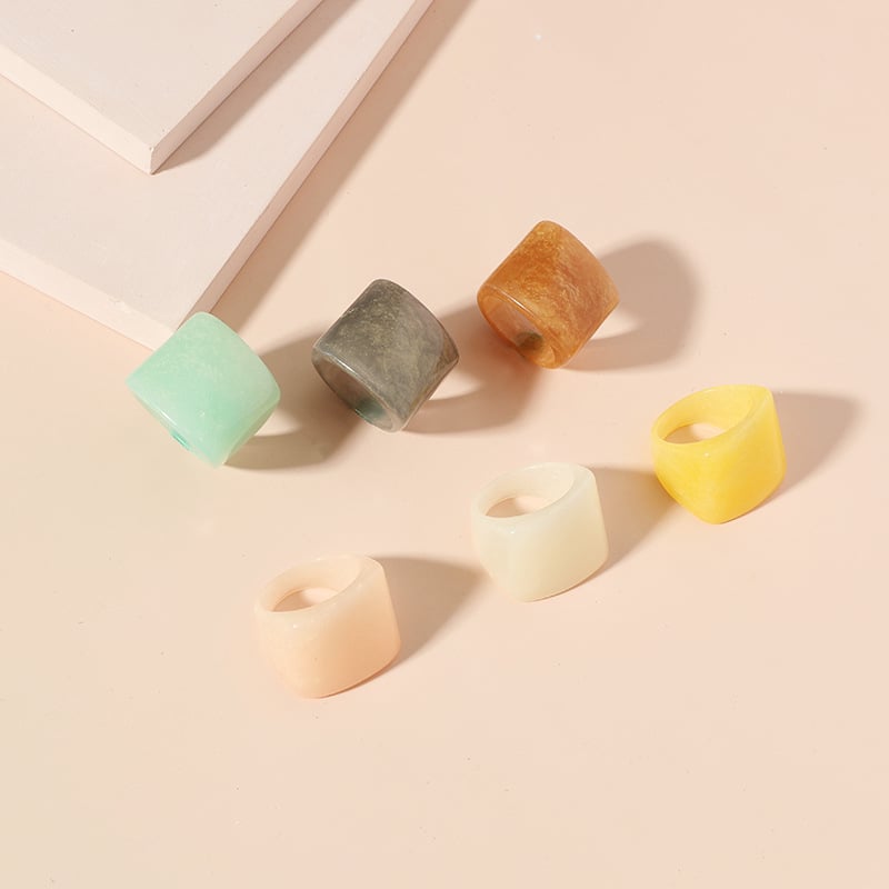 Vintage Resin Ring - Light Blue