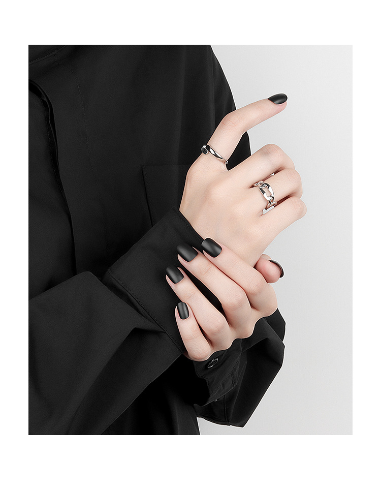 Korean Style Simple Lines Female Ring Image 7