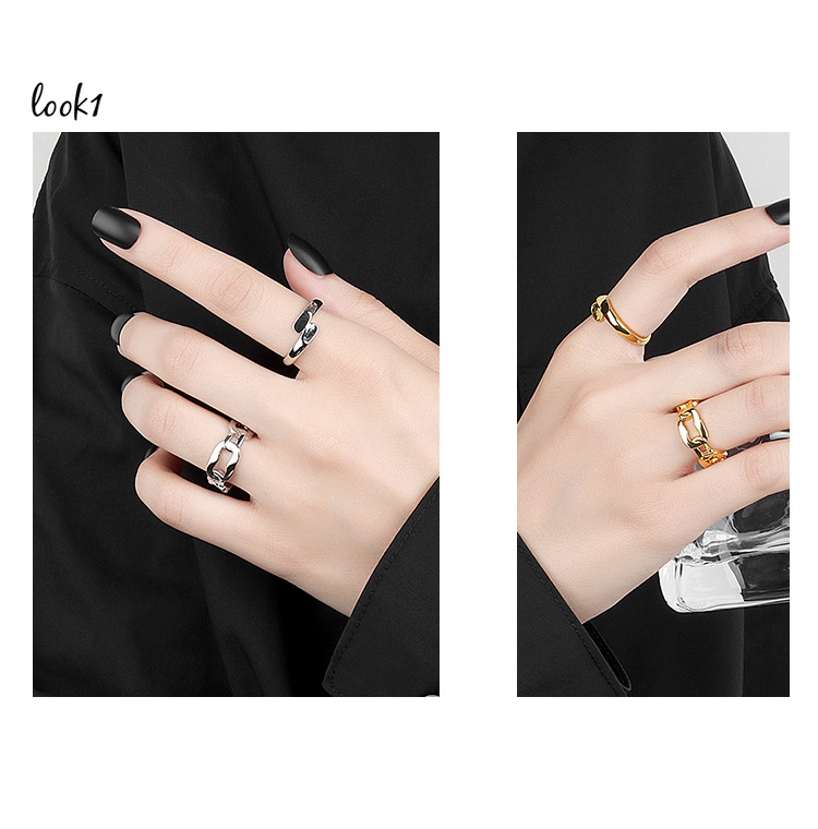Korean Style Simple Lines Female Ring Image 4