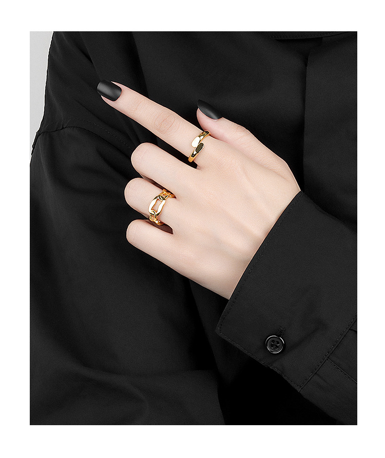 Korean Style Simple Lines Female Ring Image 8