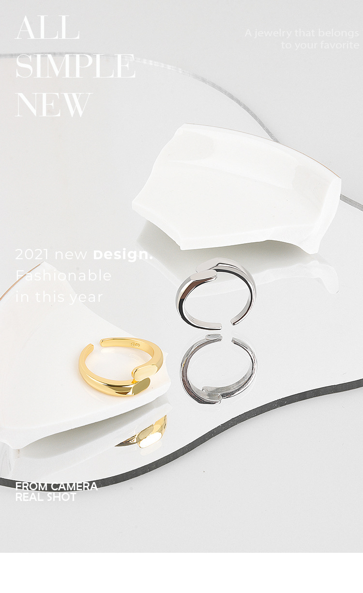 Korean Style Simple Lines Female Ring Image 6